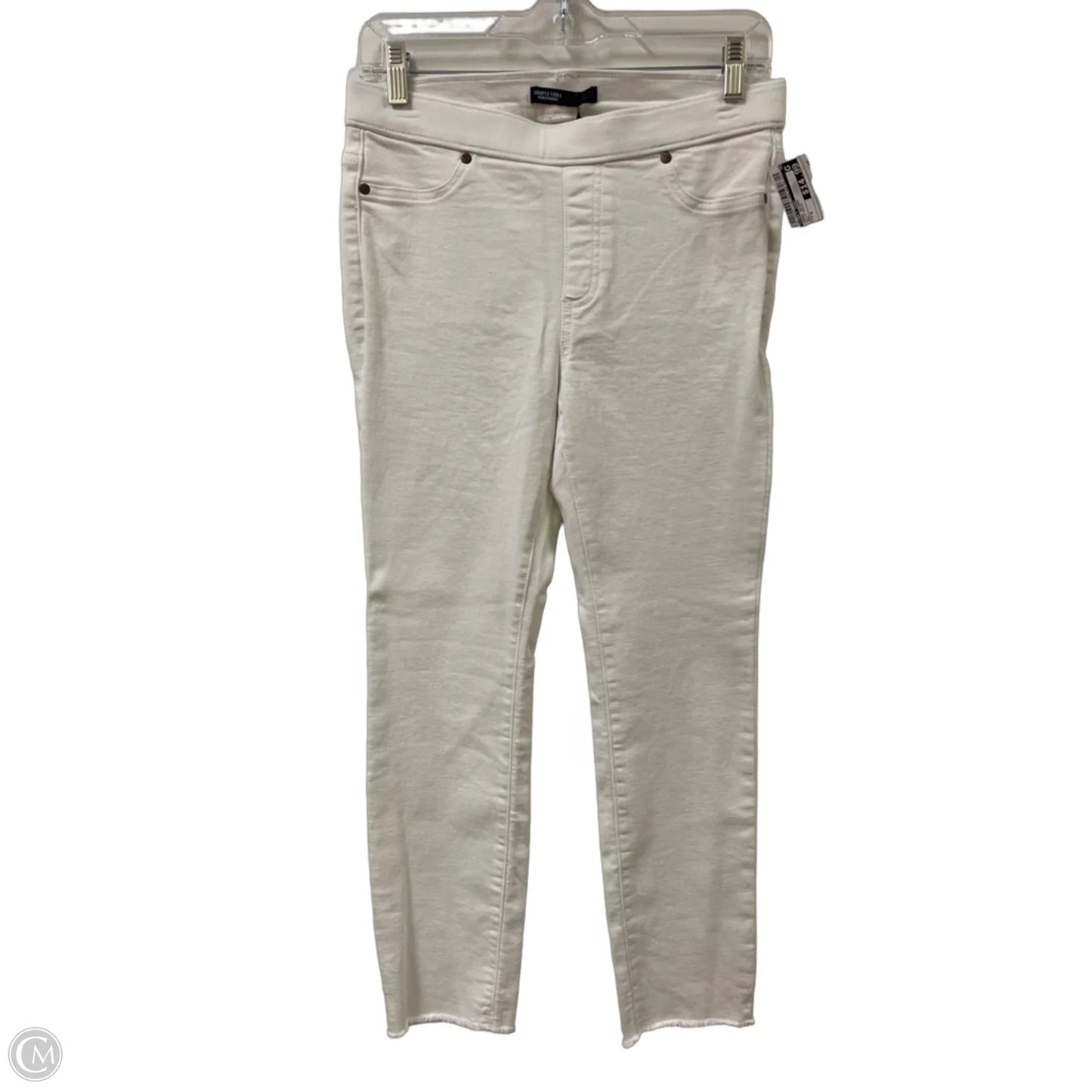 Jeans Skinny By Simply Vera In White Denim, Size: 4