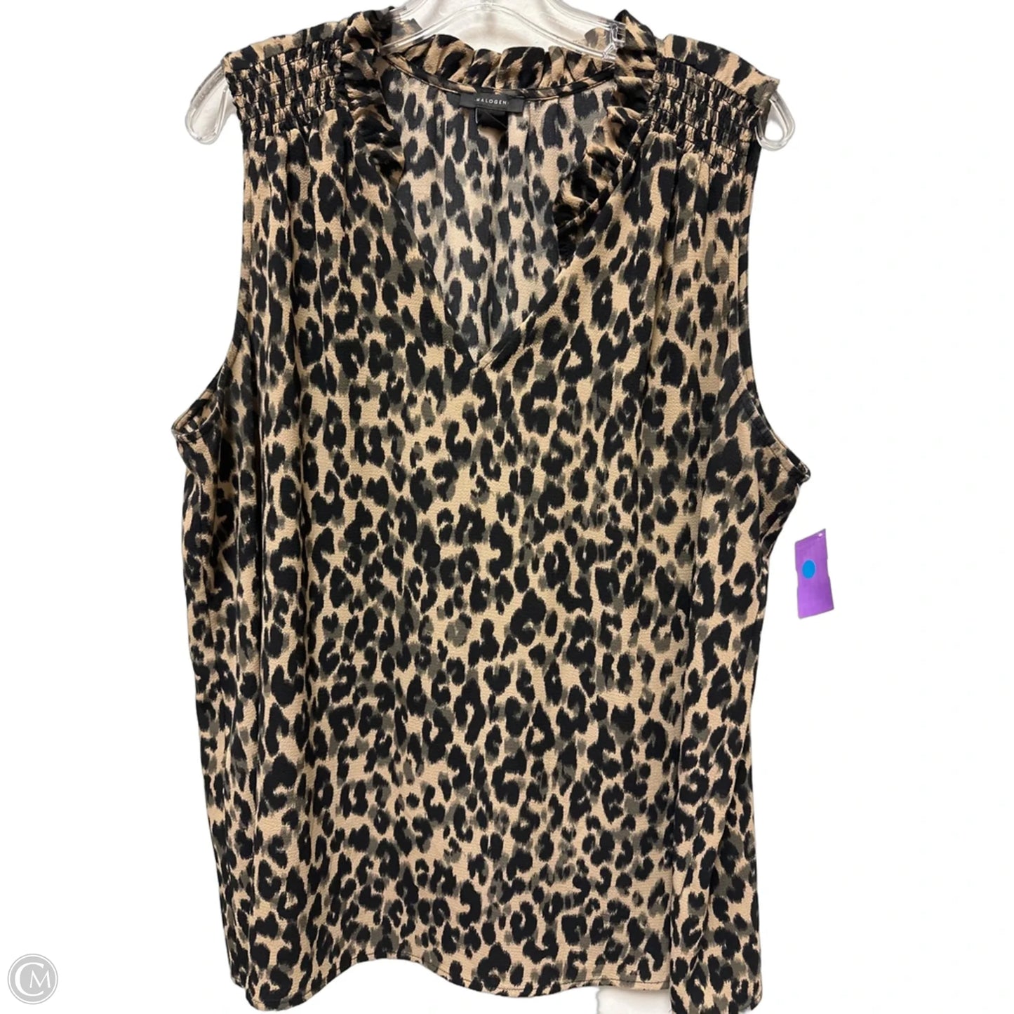 Top Sleeveless By Halogen In Animal Print, Size: 2x