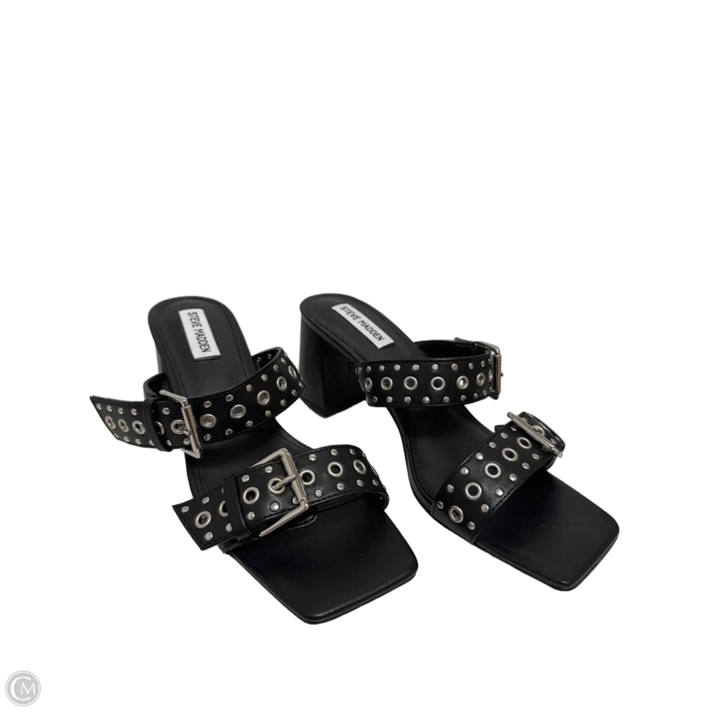 Sandals Heels Block By Steve Madden In Black, Size: 10