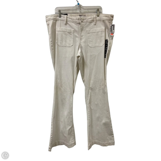 Jeans Flared By Gap In White Denim, Size: 18