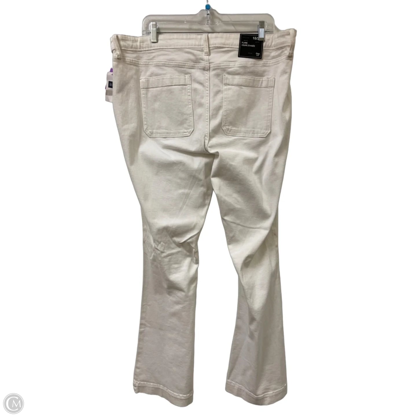 Jeans Flared By Gap In White Denim, Size: 18