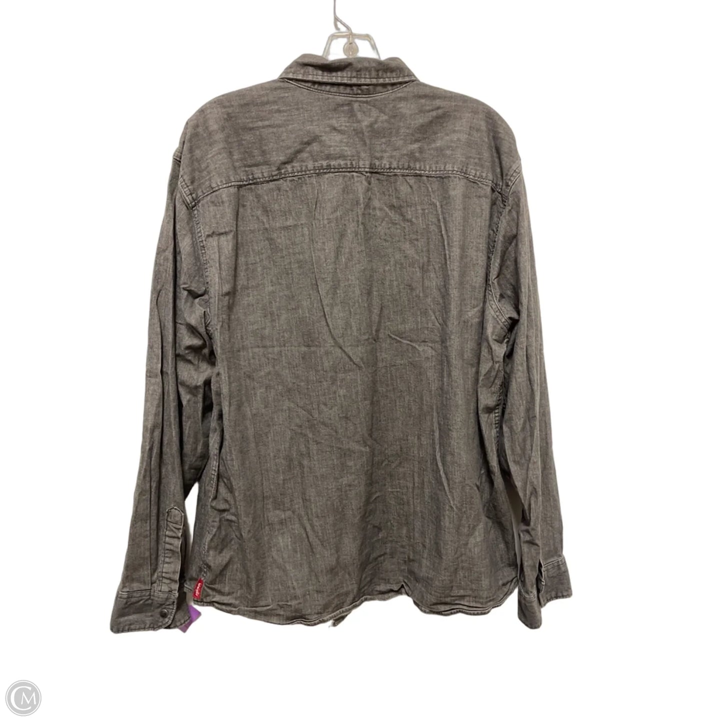 Blouse Long Sleeve By Wrangler In Grey, Size: Xl