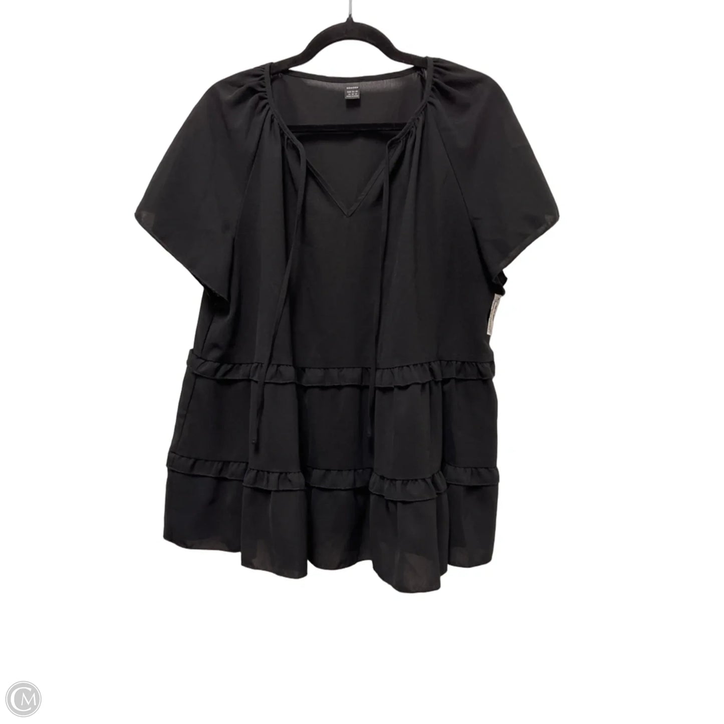 Top Short Sleeve By Clothes Mentor In Black, Size: Xl