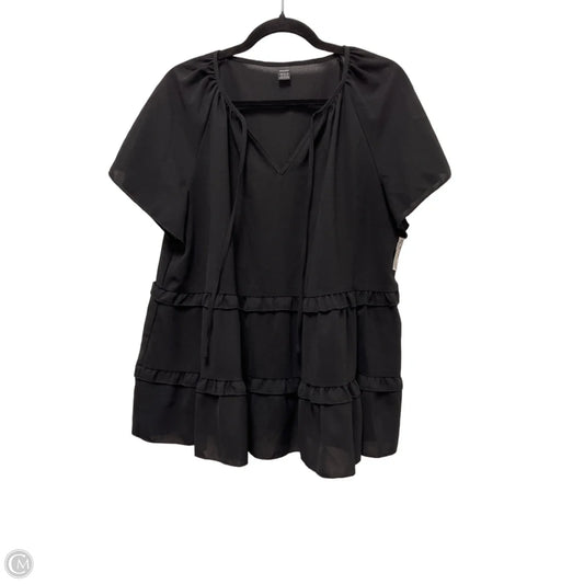 Top Short Sleeve By Clothes Mentor In Black, Size: Xl