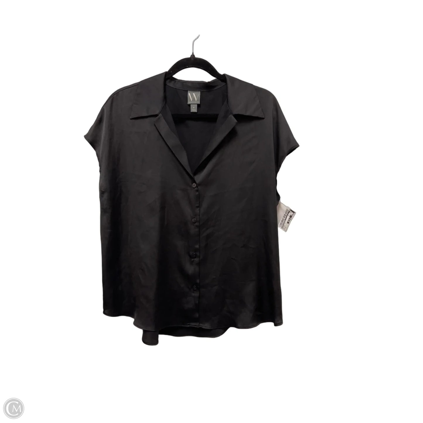 Blouse Short Sleeve By Worthington In Black, Size: M