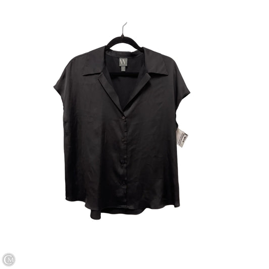 Blouse Short Sleeve By Worthington In Black, Size: M