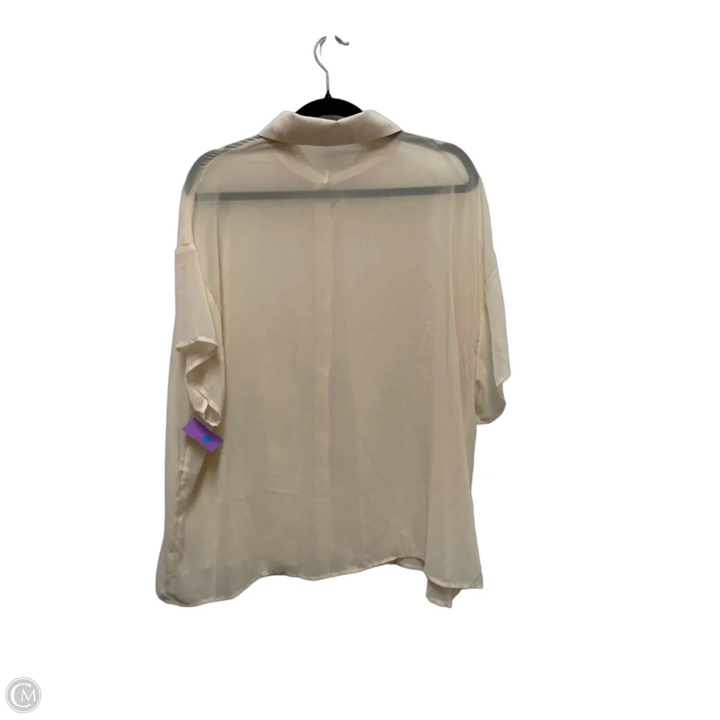 Blouse Short Sleeve By Shein In Cream, Size: L