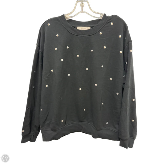 Sweater By Loft In Black & Silver, Size: Lp