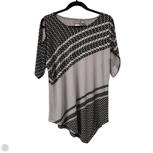 Top Short Sleeve By Chicos In Black & White, Size: M