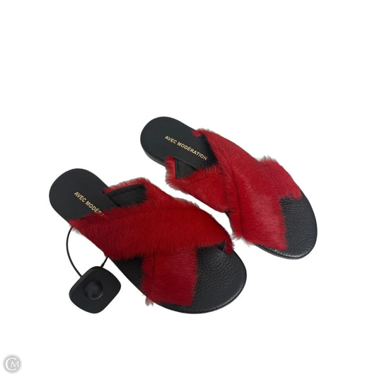 Sandals Flats By Cma In Black & Red, Size: 6