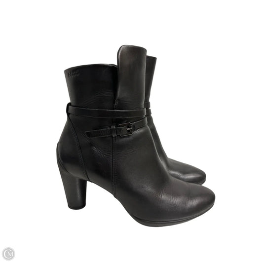 Boots Ankle Heels By Ecco In Black, Size: 7.5