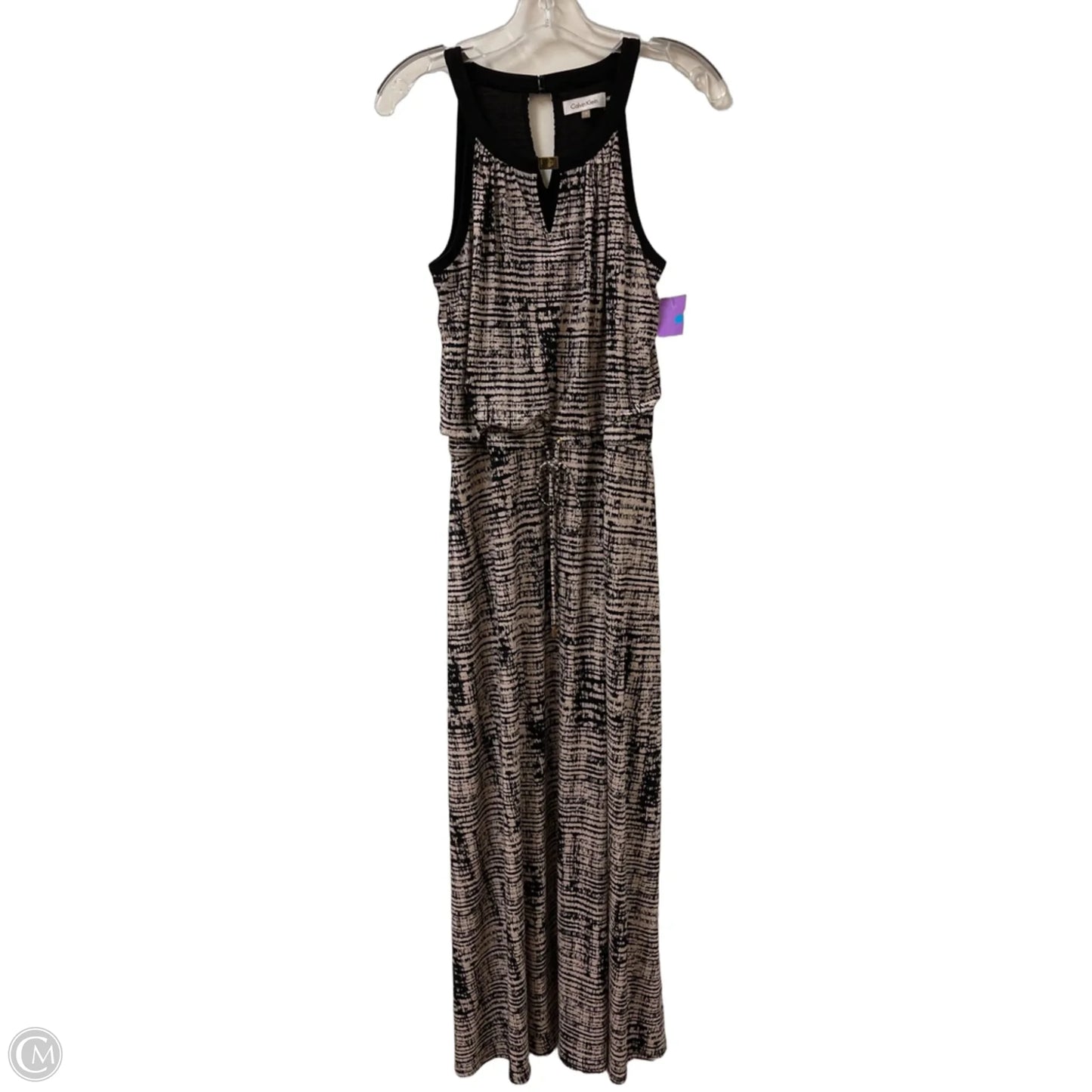 Dress Casual Maxi By Calvin Klein In Black & Cream, Size: S