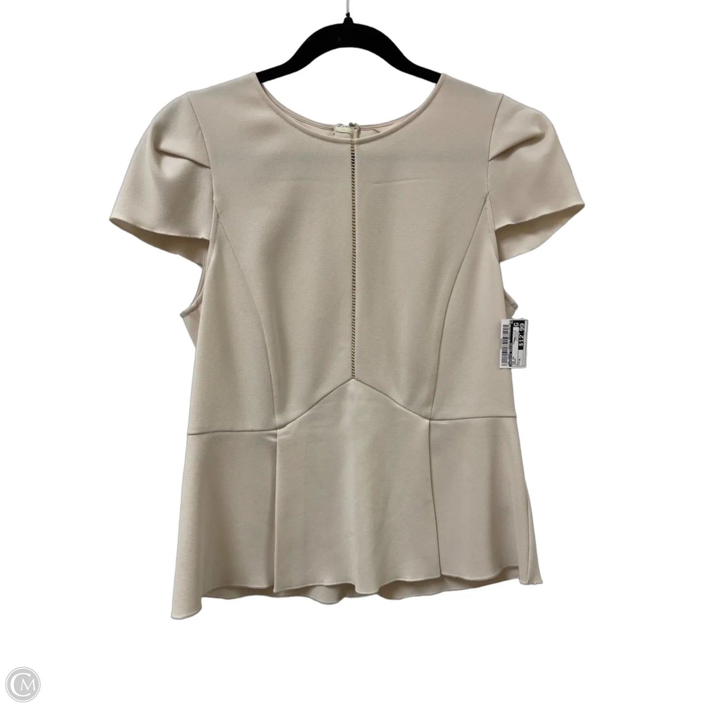 Top Short Sleeve By Rebecca Taylor In Cream, Size: M