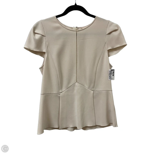 Top Short Sleeve By Rebecca Taylor In Cream, Size: M
