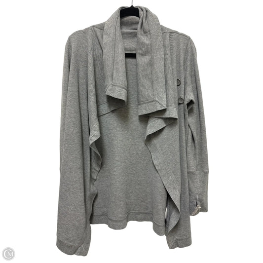 Sweater Cardigan By Calvin Klein In Grey, Size: M