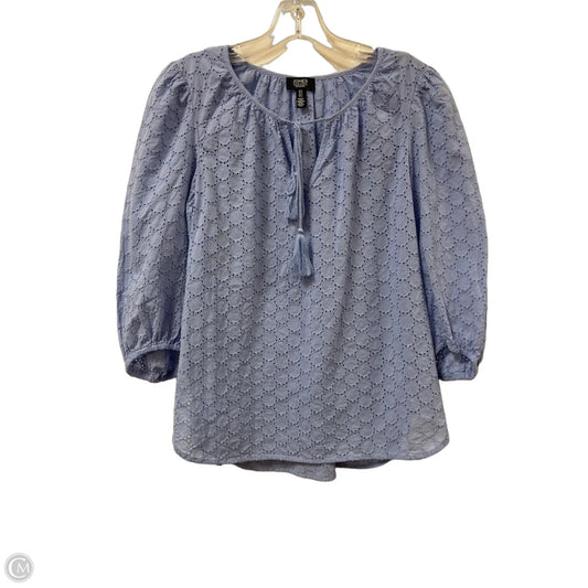 Top Long Sleeve By Jones New York In Blue, Size: S