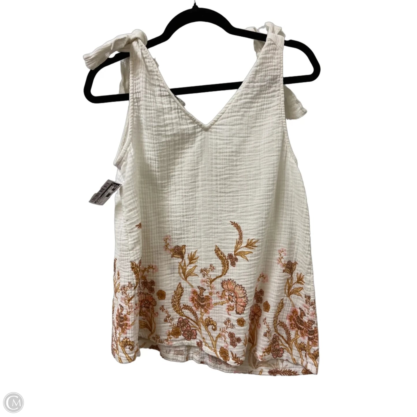 Top Sleeveless By Wonderly In Cream & White, Size: L