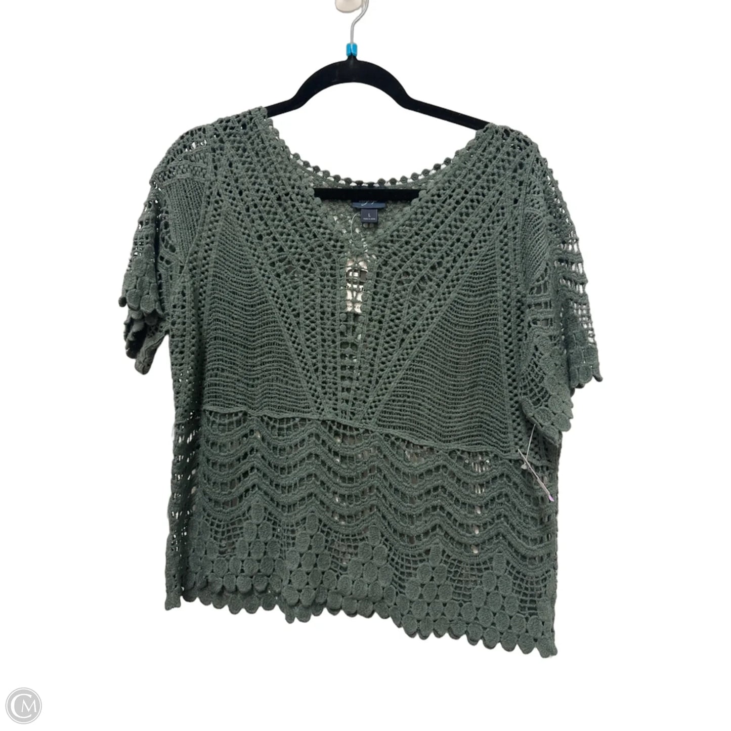 Top Short Sleeve By Daytrip In Green, Size: L