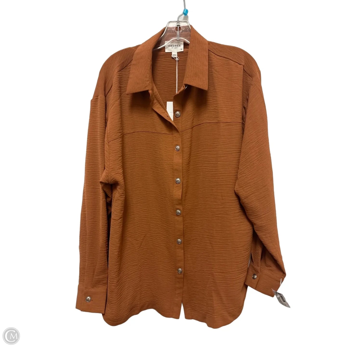 Blouse Long Sleeve By Andree By Unit In Orange, Size: M