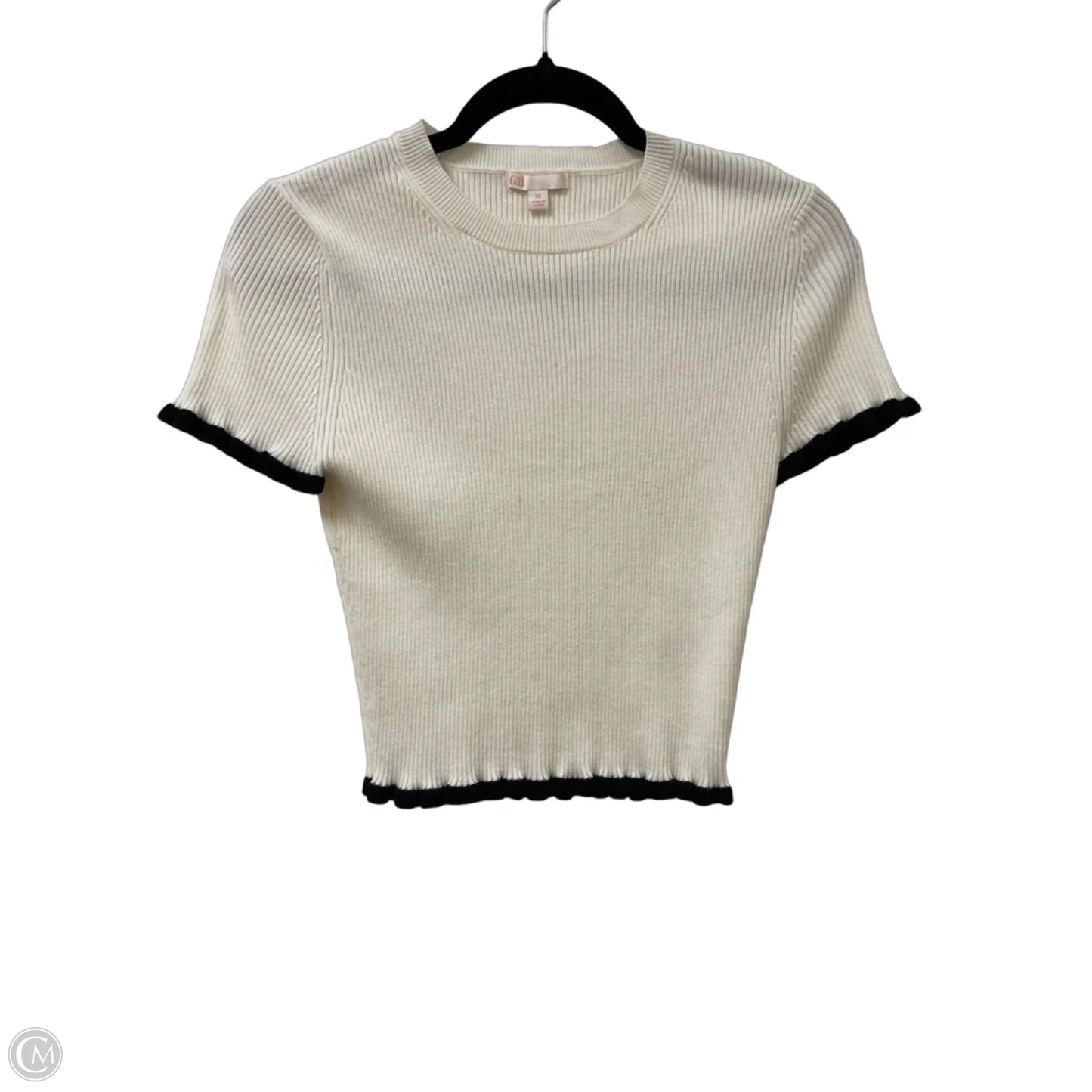 Sweater Short Sleeve By Gianni Bini In Black & White, Size: M