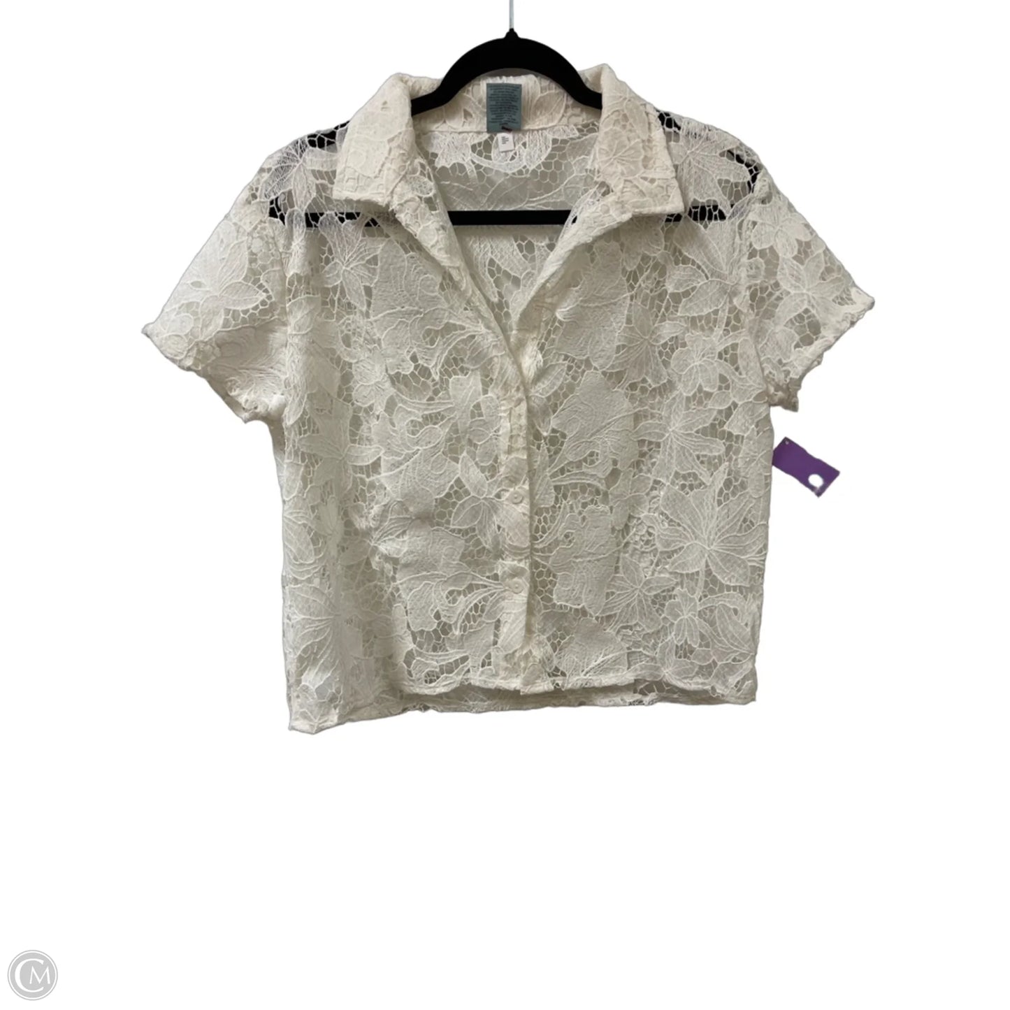 Blouse Short Sleeve By Shade & Shore In White, Size: S