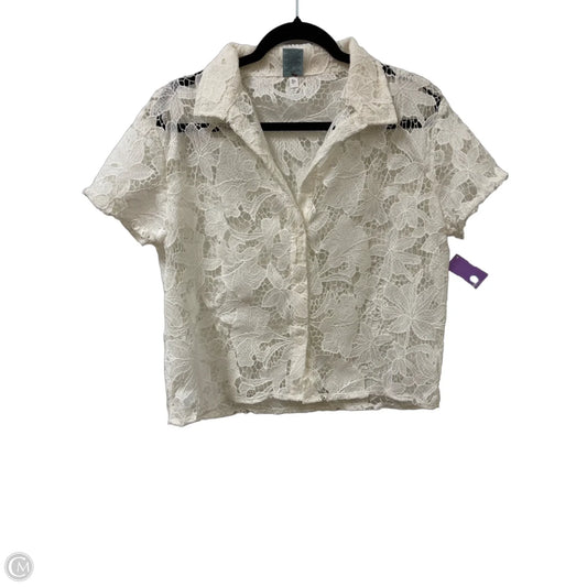 Blouse Short Sleeve By Shade & Shore In White, Size: S