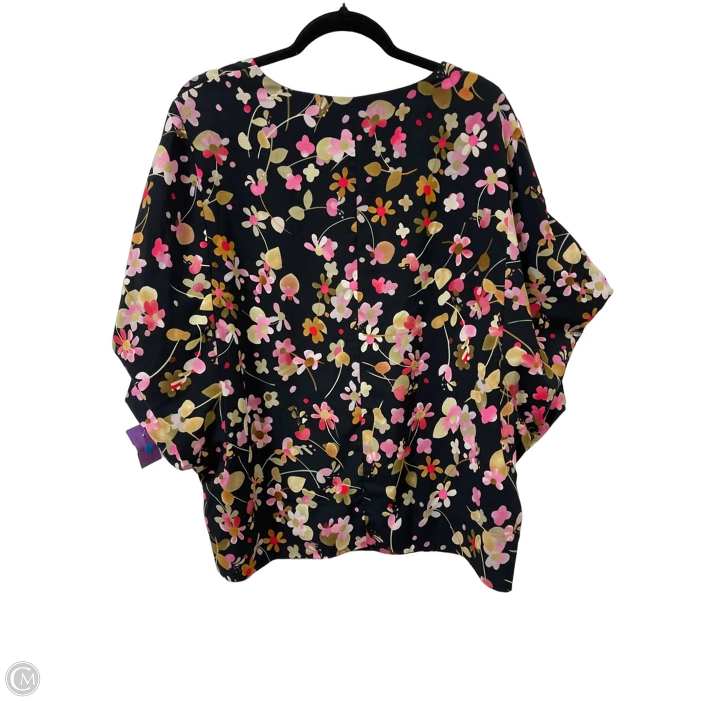 Top Short Sleeve By Cabi In Floral Print, Size: L