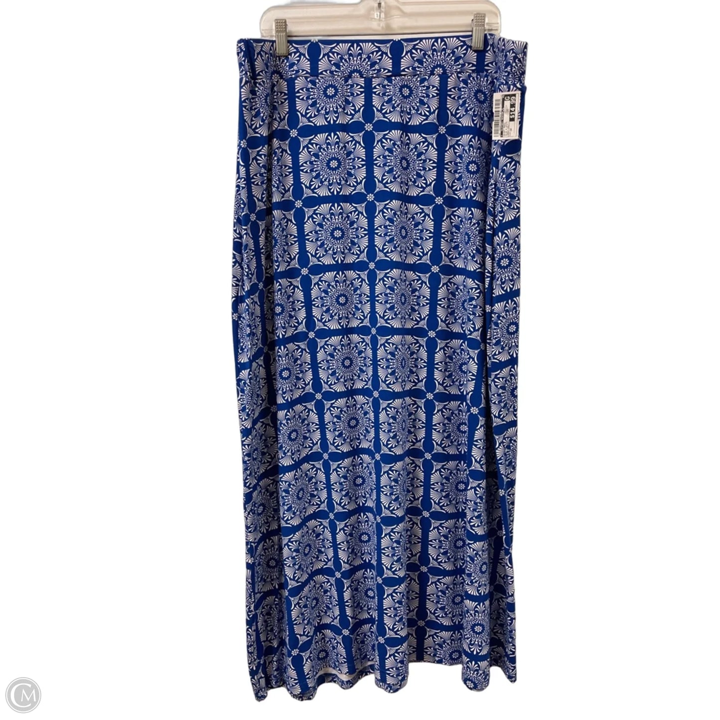 Skirt Maxi By Clothes Mentor In Blue & White, Size: 18