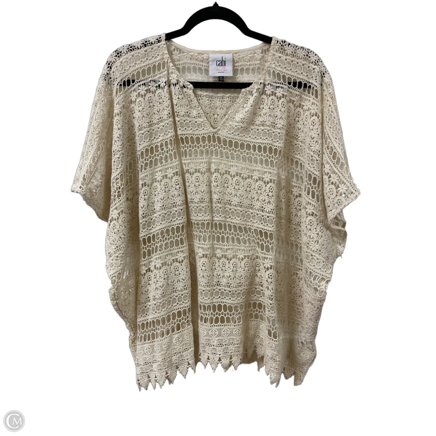 Top Short Sleeve By Cabi In Cream, Size: S
