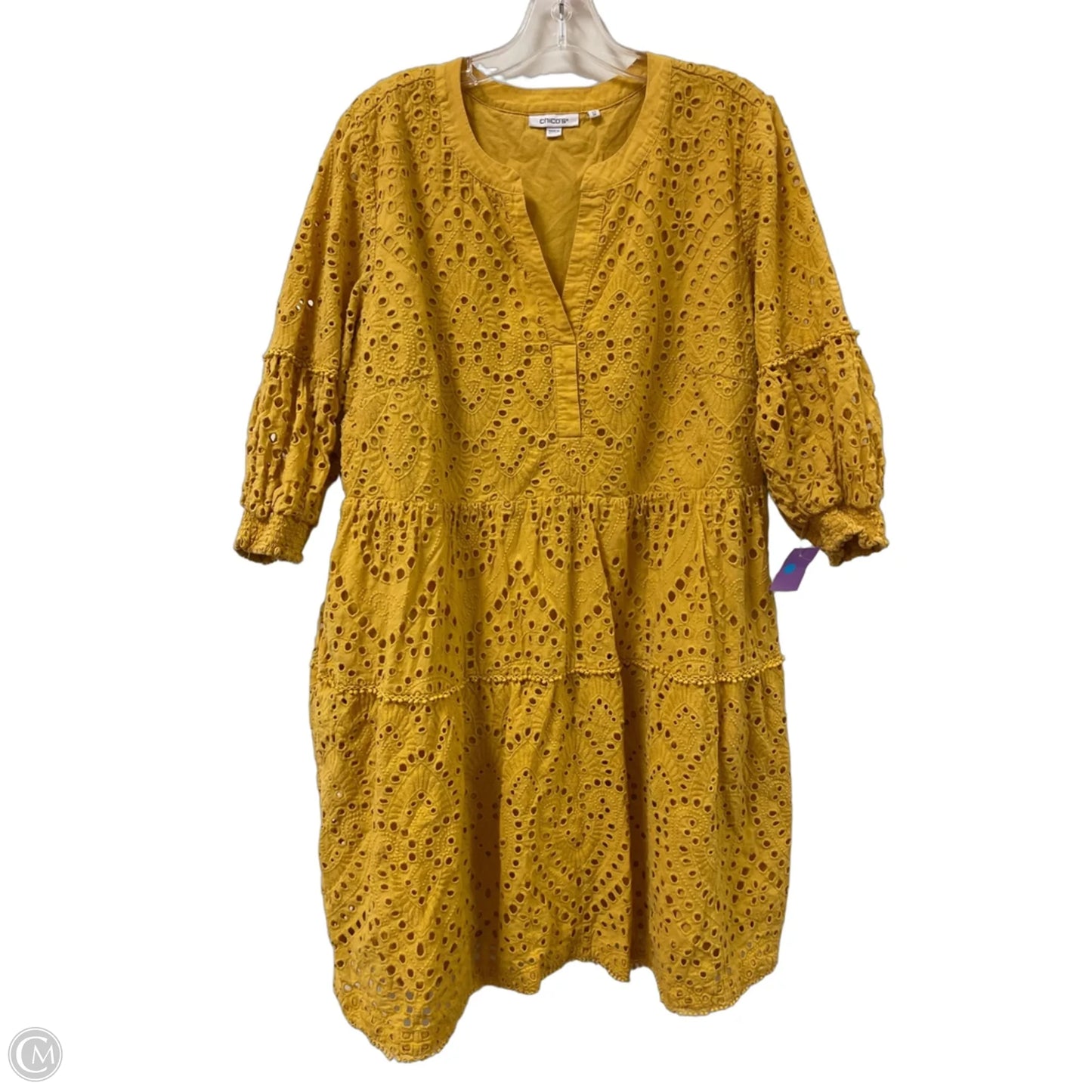 Dress Casual Short By Chicos In Yellow, Size: 1x