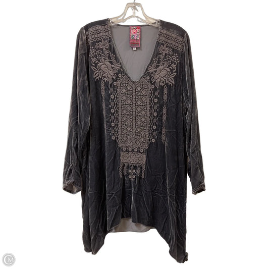 Tunic Designer By Johnny Was In Grey, Size: L