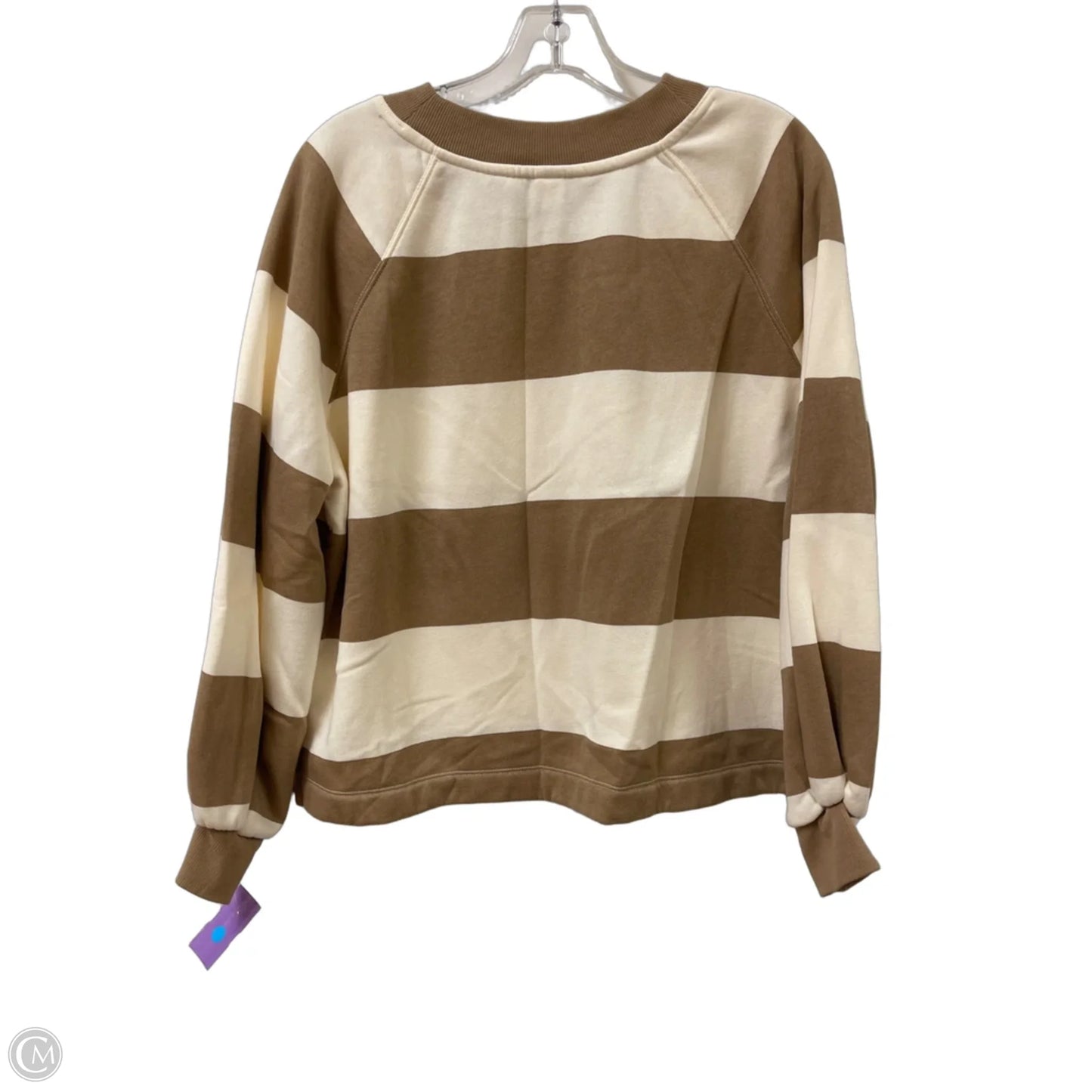 Sweatshirt Crewneck By Old Navy In Brown & Cream, Size: S