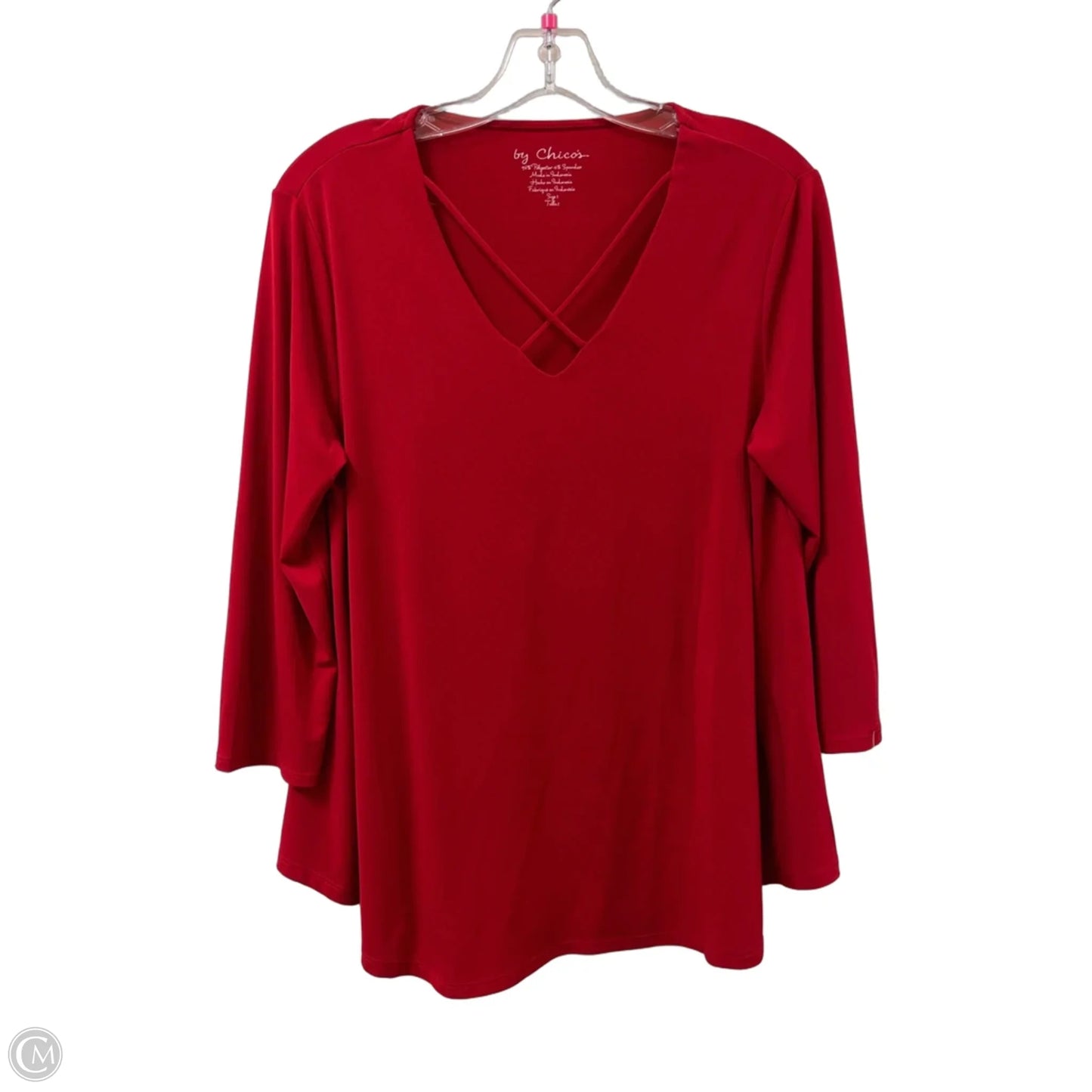 Top Long Sleeve By Chicos In Red, Size: M