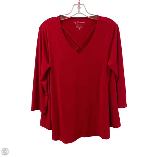 Top Long Sleeve By Chicos In Red, Size: M