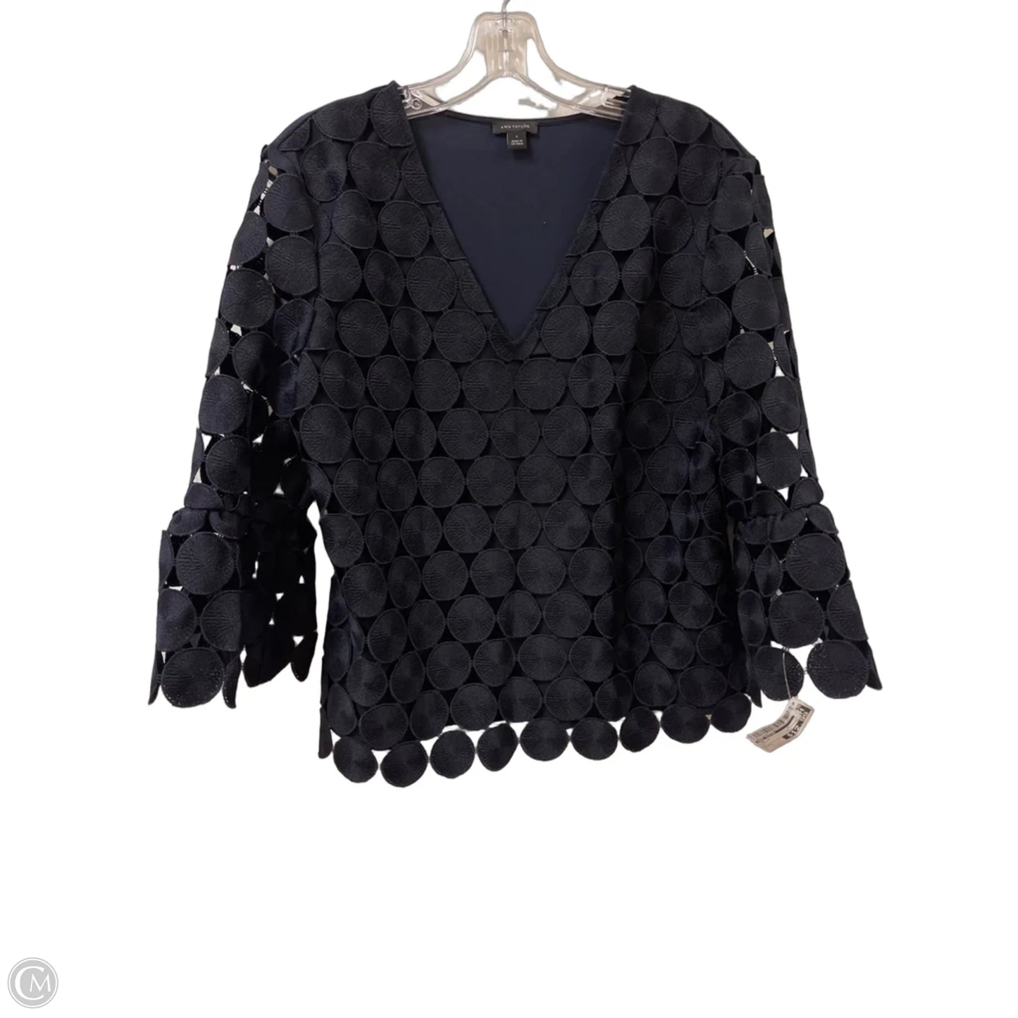 Top Long Sleeve By Ann Taylor In Navy, Size: L
