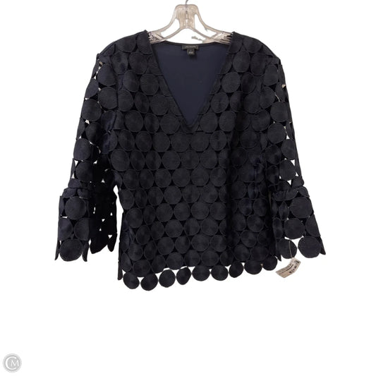 Top Long Sleeve By Ann Taylor In Navy, Size: L