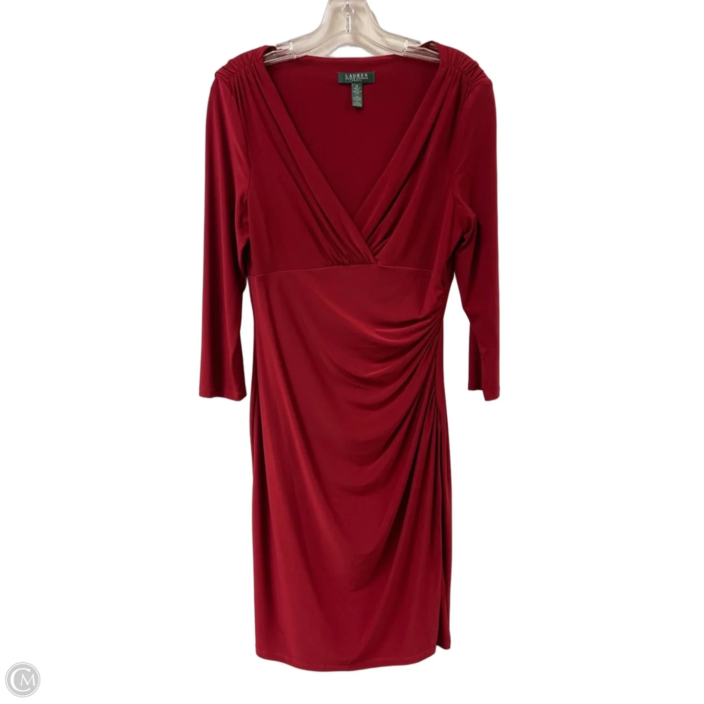 Dress Casual Midi By Lauren By Ralph Lauren In Red, Size: M