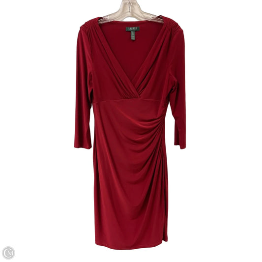 Dress Casual Midi By Lauren By Ralph Lauren In Red, Size: M