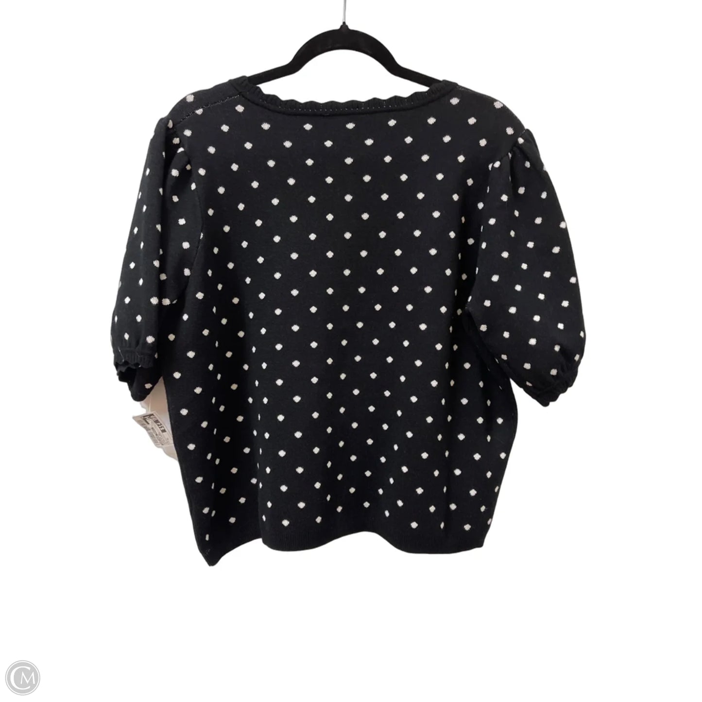 Sweater Short Sleeve By Adrianna Papell In Black & White, Size: Xl