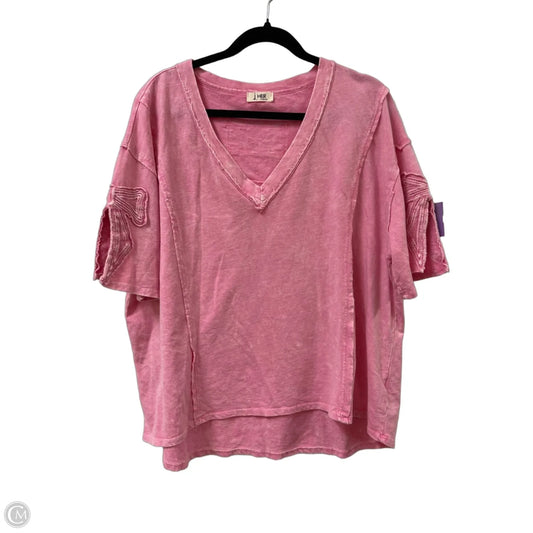 Top Short Sleeve By Clothes Mentor In Pink, Size: L