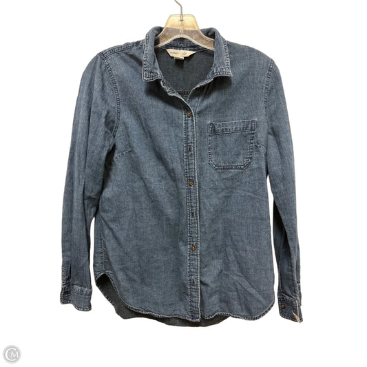 Blouse Long Sleeve By Old Navy In Navy, Size: M