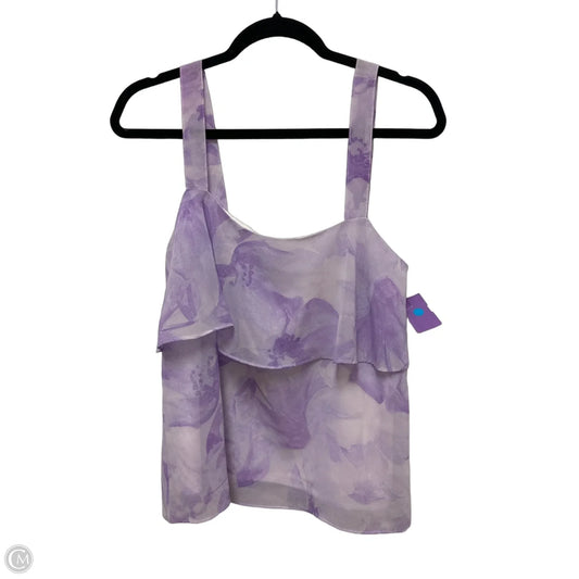 Top Sleeveless By Gilli In Purple & White, Size: M