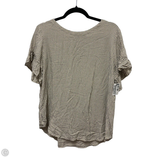 Top Short Sleeve By Loft In Black & Yellow, Size: L