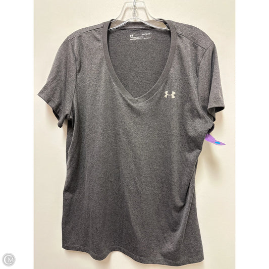 Athletic Top Short Sleeve By Under Armour In Grey, Size: Xl