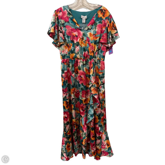 Dress Casual Maxi By Nicole By Nicole Miller In Floral Print, Size: L