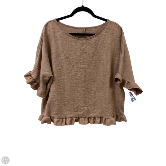 Top Short Sleeve By Clothes Mentor In Brown, Size: 1x