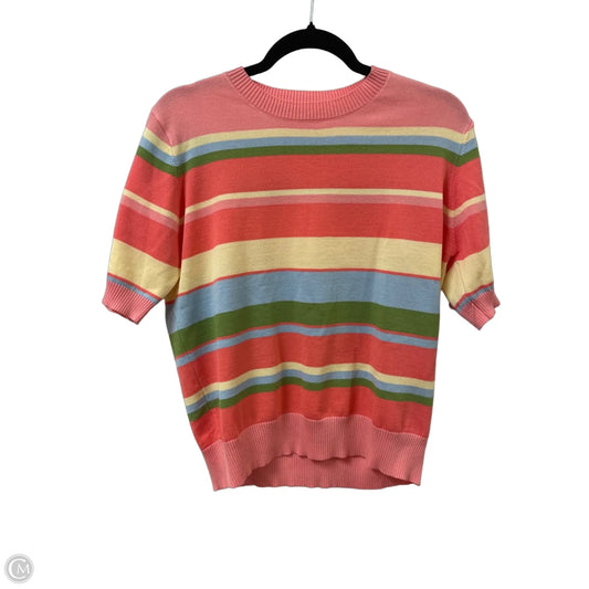 Sweater Short Sleeve By Clothes Mentor In Striped Pattern, Size: L