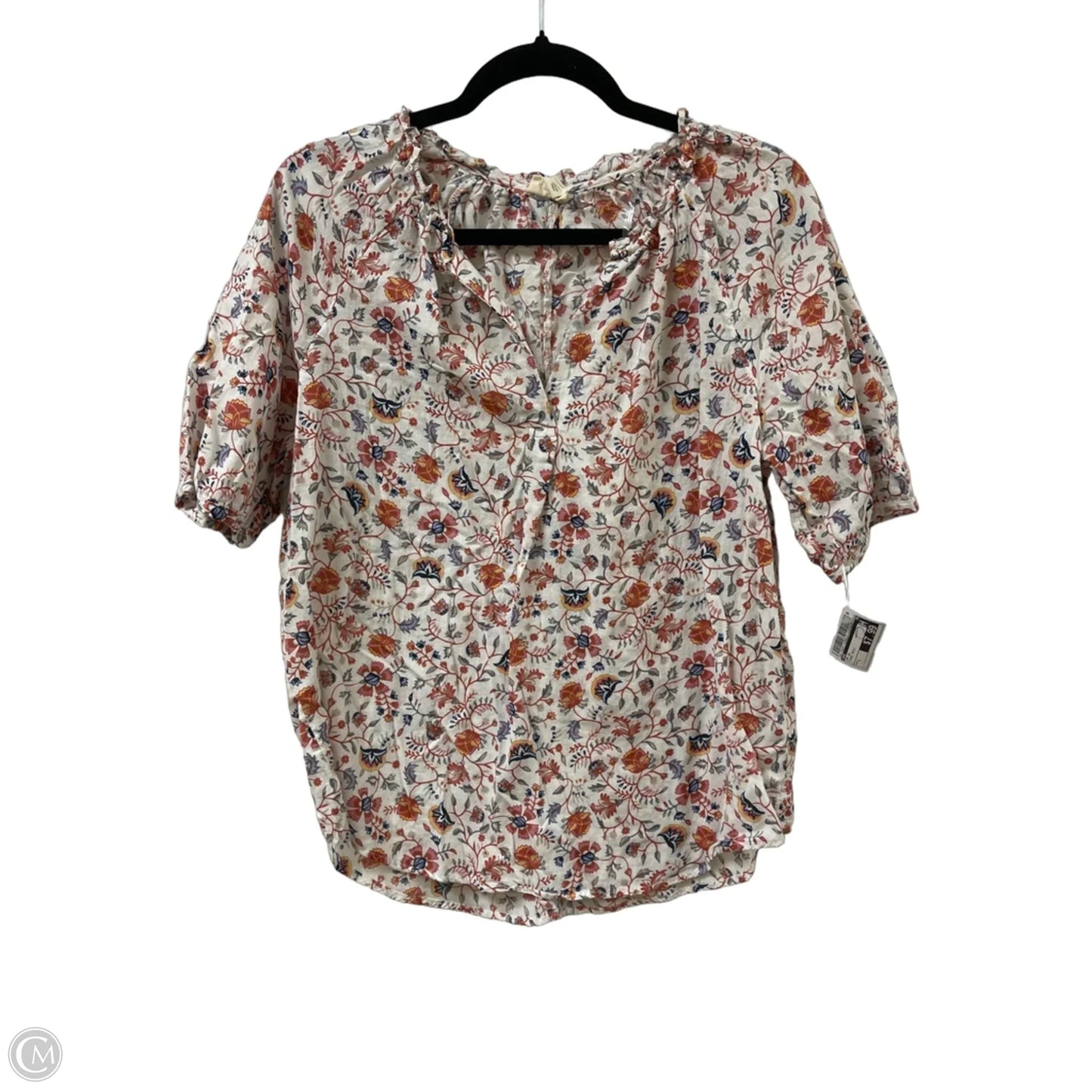 Top Short Sleeve By Ana In Floral Print, Size: L