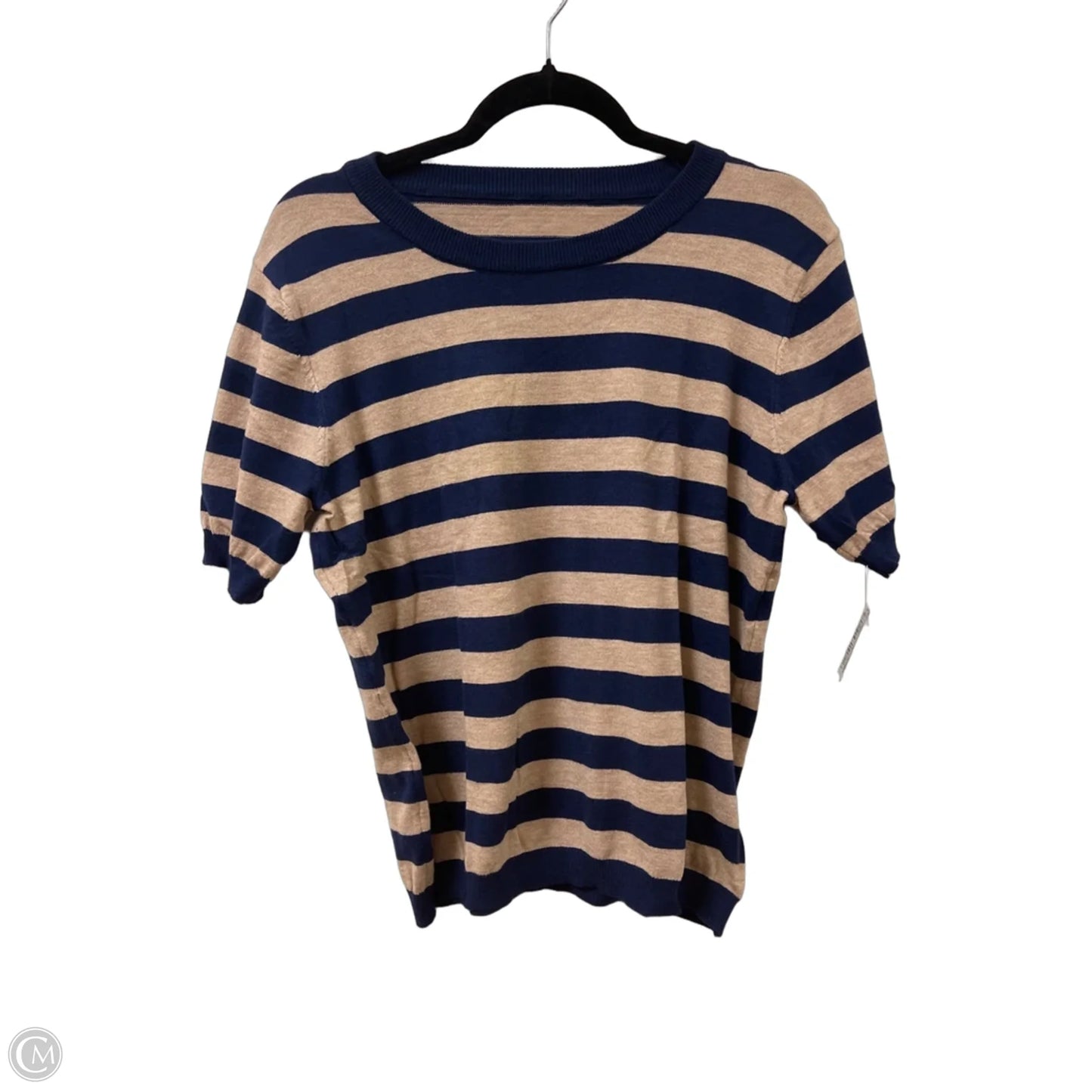 Sweater Short Sleeve By Clothes Mentor In Blue & Brown, Size: L