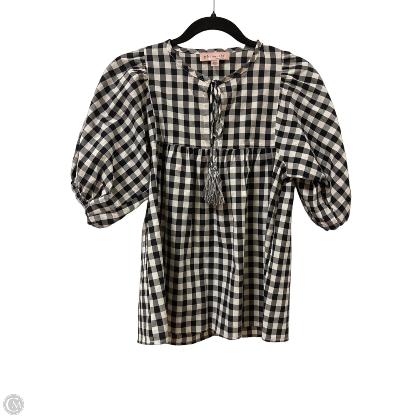 Top Short Sleeve By Philosophy In Black & White, Size: Xs